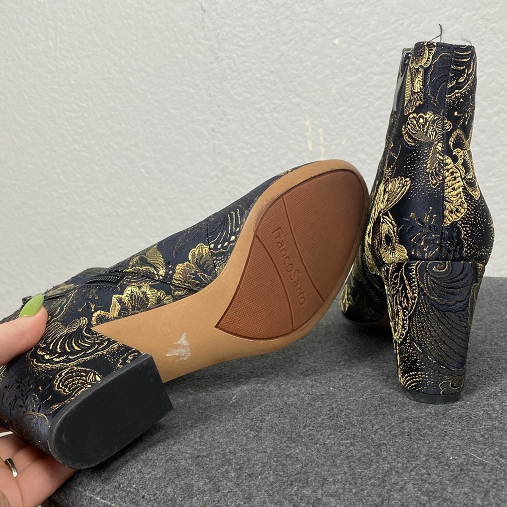 Franco Sarto olympia black and gold tapestry boots - Picture 7 of 8
